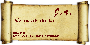 Jánosik Anita névjegykártya